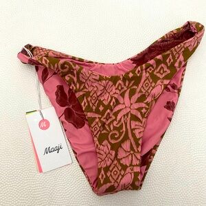 NWT! Maaji Pink and Brown Floral Bikini Bottom